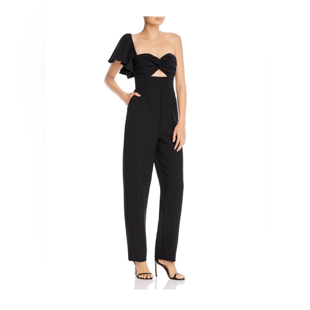 KEEPSAKE Womens Black Twist Front Boning Flutter Sleeve. Size L